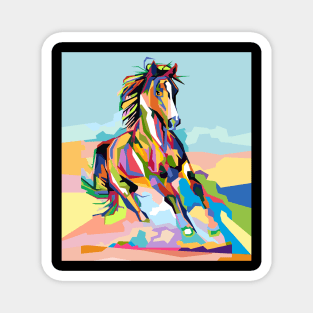 Abstract horse paintings in WPAP Magnet