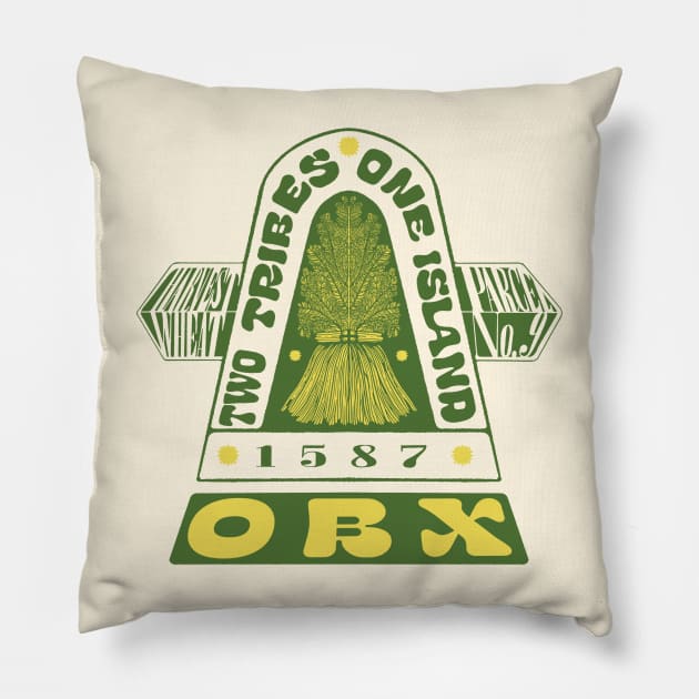 Two Tribes, One Island - The Outer Banks Pillow by Weird_Bishop