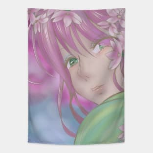 Anime Pink Hair Girl Under the Sakura Tapestry