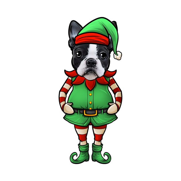 Boston Terrier Christmas Elf by whyitsme