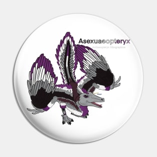 Asexuaeopteryx w/Text - Asexual Pride Archaeopteryx Pin