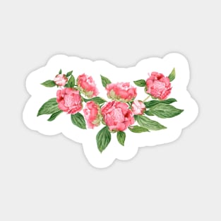 Watercolor Peonies Magnet