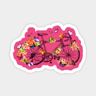 Butterfly flower racing bicycle T-Shirt Magnet