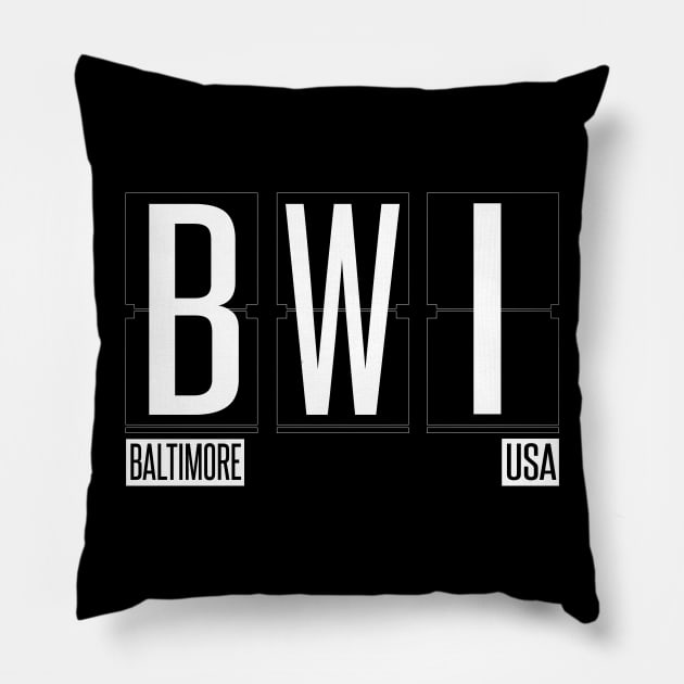 BWI - Baltimore USA Airport Code Souvenir or Gift Shirt Pillow by HopeandHobby