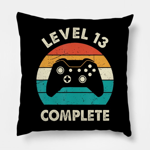 Level 13 Complete 13th Wedding Anniversary For Him Her Funny Pillow by Namatustee