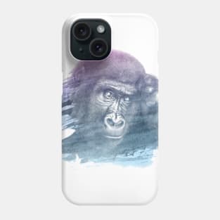 Monkey Superimposed Watercolor Phone Case