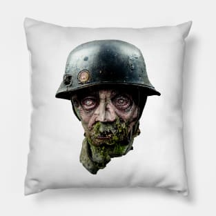 Zombie Nazi Head, WW2 zombie soldier Pillow