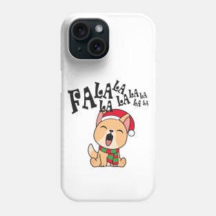 Cute Christmas Dog Singing Fa la la la Song Phone Case