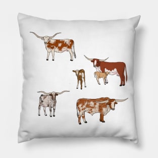 Texas Longhorn Pattern Transparent Pillow