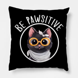 Stay Pawsitive Shirt, Be Pawsitive Shirt, Cat Positivity Shirt, Sarcastic Cat Shirt, cute paw t-shirt, Pawsitive Catitude, Funny Cat Lady Gift, Cat Mom Shirt Gift, Nerd Cat Shirt, Funny Nerdy Cat, Cute Nerd Cat Shirt, Cute Nerd Shirt, Cat Owner Gift Tee Pillow