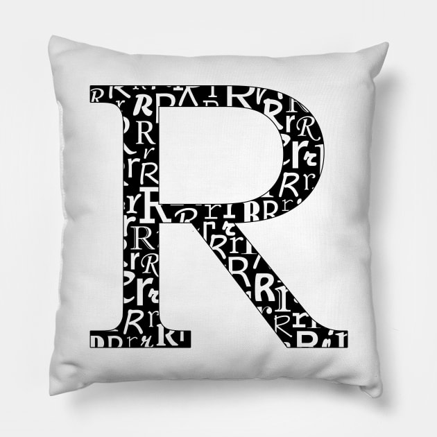 R Filled - Typography Pillow by gillianembers