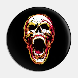 Evil Screaming Skull Design Pin