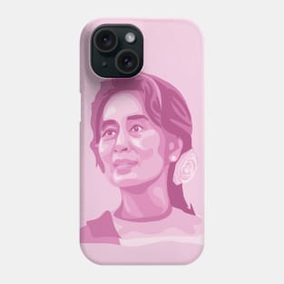 Aung San Suu Kyi Portrait and Quote Phone Case