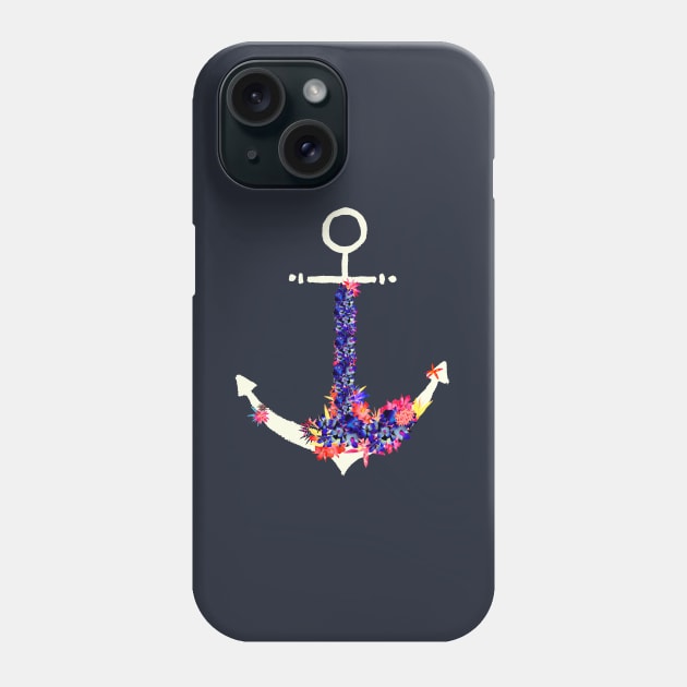 Floral Anchor Phone Case by AmayaBrydon