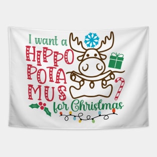 Hippopotamus Christmas Tapestry