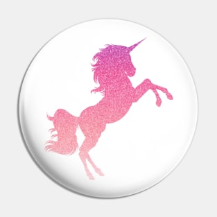 Pastel Pink Ombre Faux Glitter Unicorn Pin