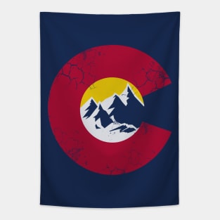 Colorado Mountains Flag Tapestry