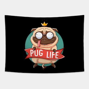 PUGLIFE - FUNNY PUG Tapestry