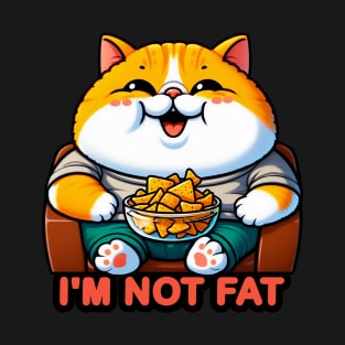 I Am Not Fat meme Exotic Shorthaired Cat Couch Potato Nachos T-Shirt