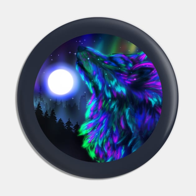 Howling wolf spirit Pin by AnnArtshock