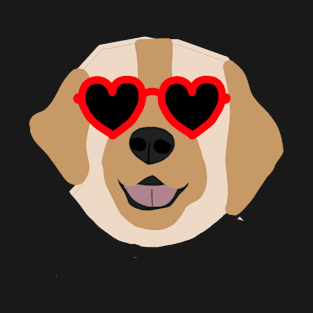 Dog with Heart Sunglasses T-Shirt