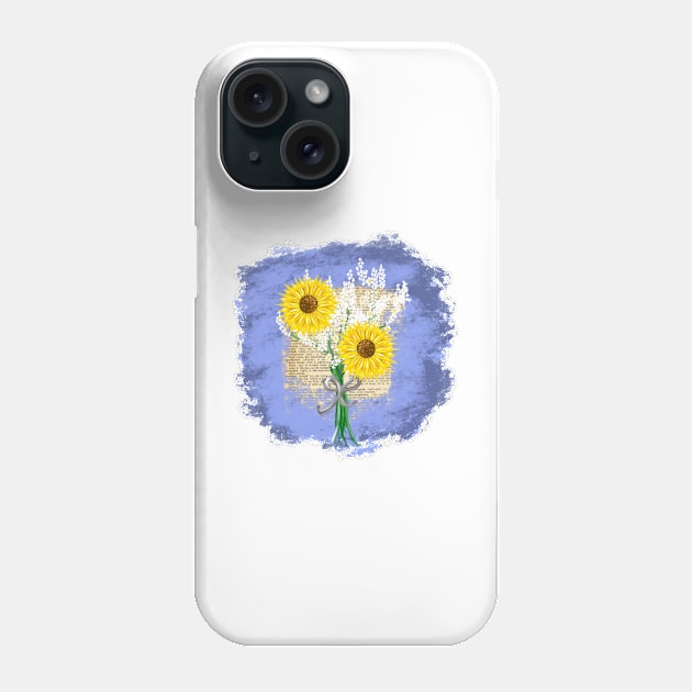 Bookish Sunflowers with Baby's Breath Phone Case by lgood663