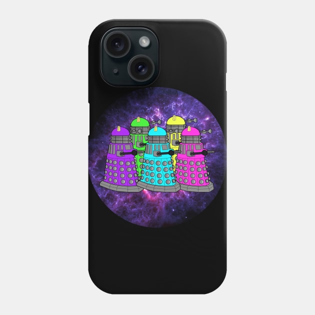 Neon Space Daleks - Doctor Who Phone Case by SOwenDesign