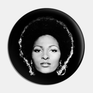 Pam Grier / Vintage Blaxploitation BW Art Pin