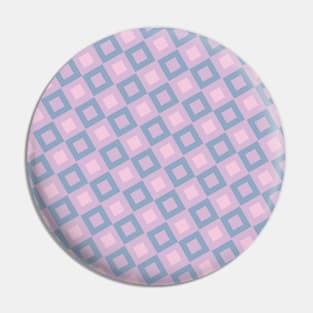 Pink Blue Pastel Square Pattern Pin