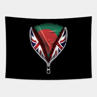 Bengali Flag  Bangladesh Flag British Flag Ripped Open - Gift for Bengali From Bangladesh Tapestry