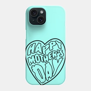 Happy Mother's Day Heart #3 Psychedelic Art Nouveau Retrowave Type Phone Case