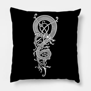 The Viking Dragon Fáfnir (white) Pillow