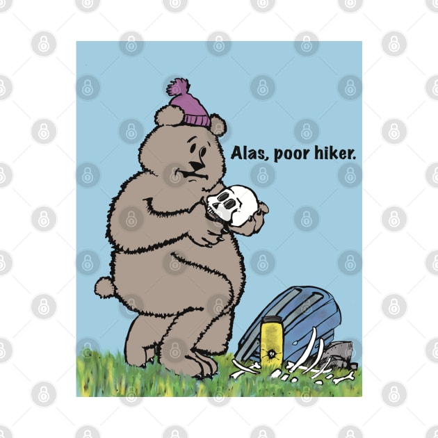 Hiking bear alas poor hiker by SpookySkulls