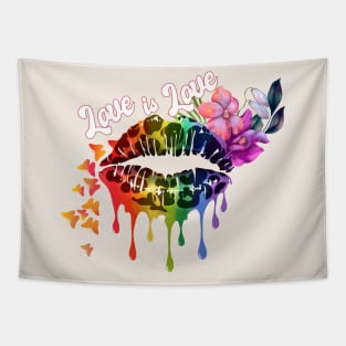 Sensual leopard dripping lips for lgbtq Tapestry