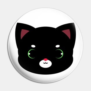 Cute Black Cat With Pink Nose Pin