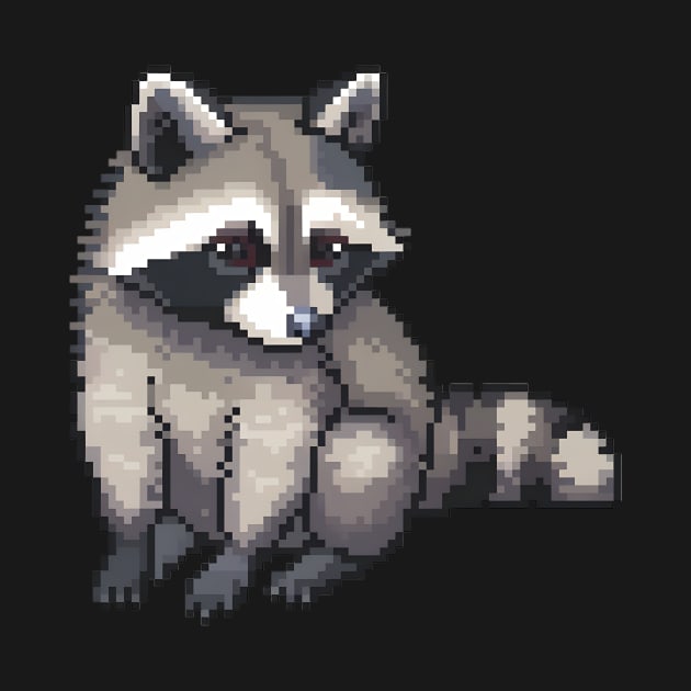 Pixelated Raccoon Artistry by Animal Sphere