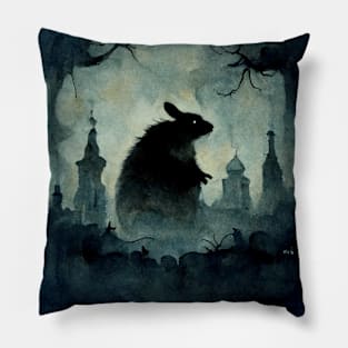 Monster Rodent Wandering at Night Pillow