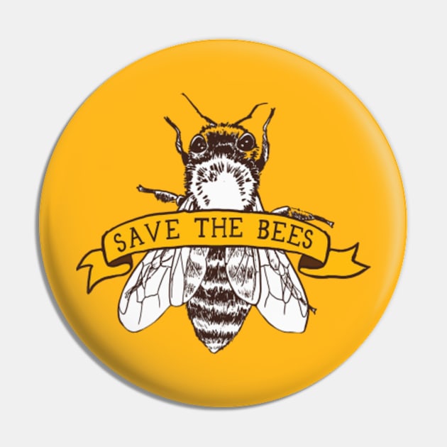 Save The Bees Pin by VisualsbyFranzi