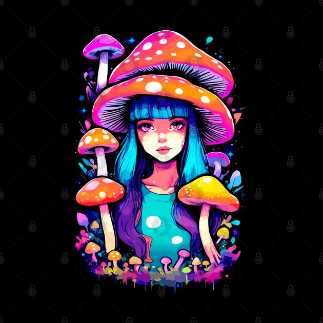 Anime Girl Fly Agaric Magic Design by craftydesigns