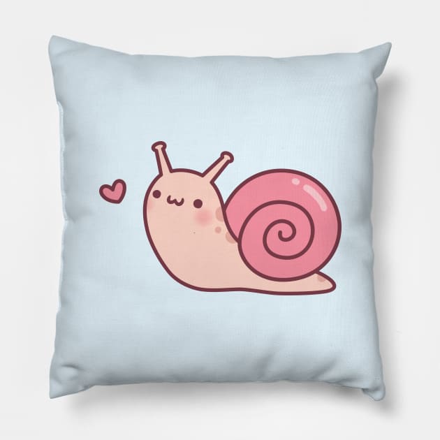 Cute Little Snail Doodle Pillow by rustydoodle