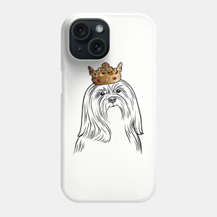 Lhasa Apso Dog King Queen Wearing Crown Phone Case