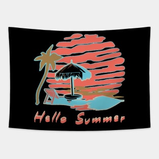 Hello Summer Bye School Vintage Funny Surfer Riding Surf Surfing Lover Gifts Tapestry