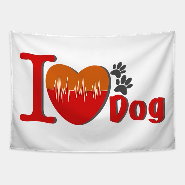 I love dog Tapestry by santhiyou