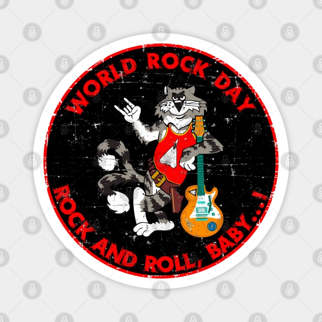 F-14 Tomcat - World Rock Day - Rock and Roll, Baby...! Grunge Style Magnet by TomcatGypsy