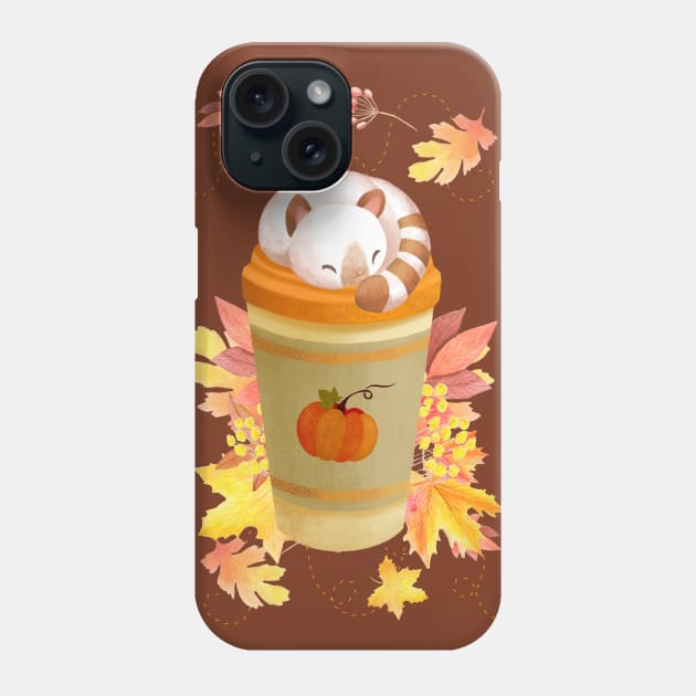 Hello Autumn Coffee Kitten Phone Case by LittleBunnySunshine