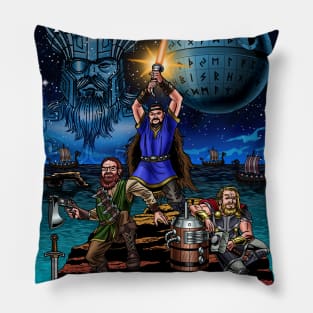 Viking Nerds (front & back images on T-shirt) Pillow