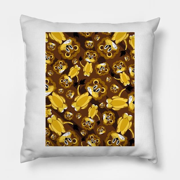 Cute Cartoon Lion Pillow by markmurphycreative