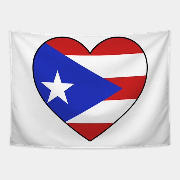 Heart - Puerto Rico Tapestry by Tridaak