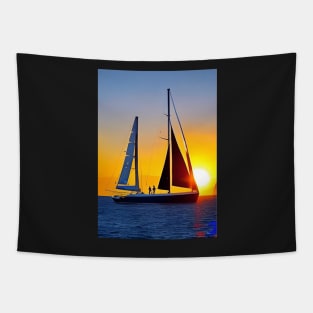 PRETTY SUNSET OVER THE OCEAN Tapestry