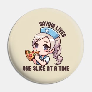 Funny Nurse Pizza Lover Pin